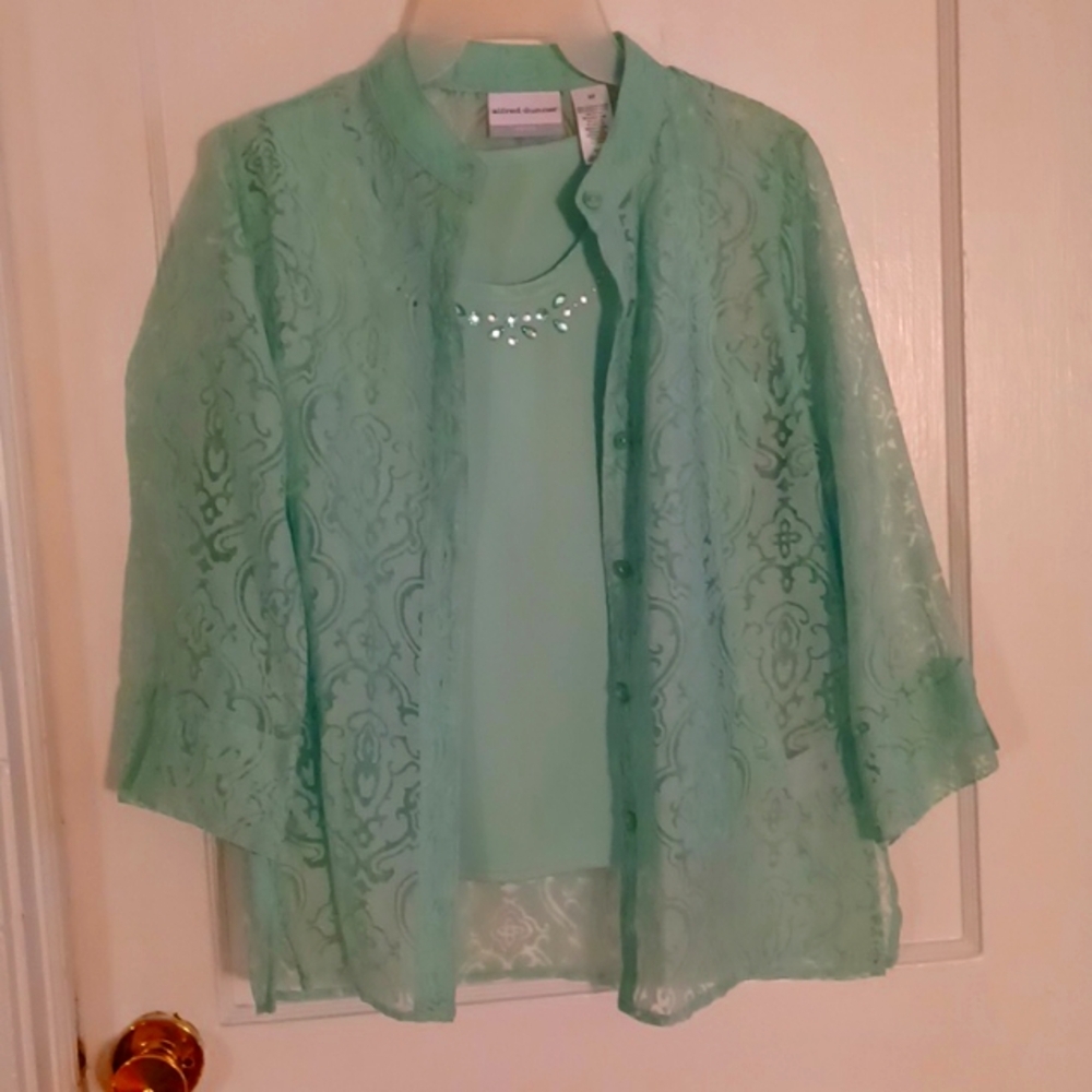 Alfred Dunner 2 pc.set tank top and cover blouse size 6P
